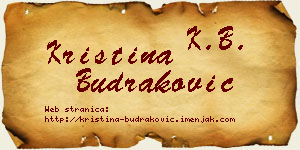 Kristina Budraković vizit kartica